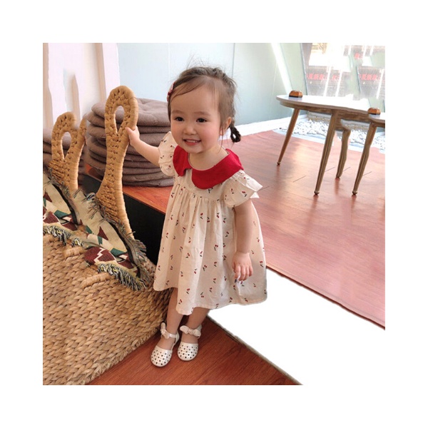 Váy đầm BABY SUP  cherry cho bé gái cân nặng 8-20KG