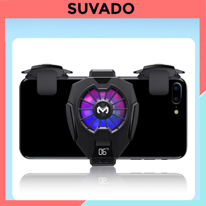 Quạt tản nhiệt điện thoại gaming MEMO DL05 sò lạnh siêu mát hiển thị nhiệt độ công tắc tắt bật cho điện thoại  SUVADO