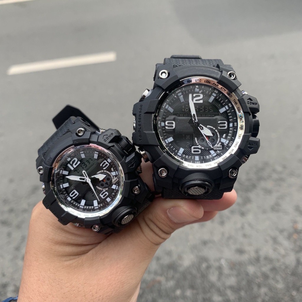 Đồng hồ thể thao nam nữ kim điện tử - GA1100 viền trắng | BigBuy360 - bigbuy360.vn