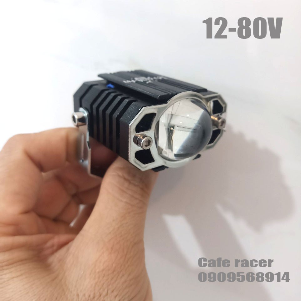 Đèn pha mini bi cầu 2 chế độ sáng vàng và trắng motoled dùng nguồn từ 12V-24v-48v-80V