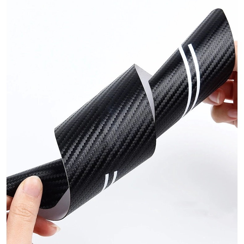 Bộ 4 Miếng Dán Cửa Bằng Da Vinyl Sợi Carbon Chống Trầy Xước