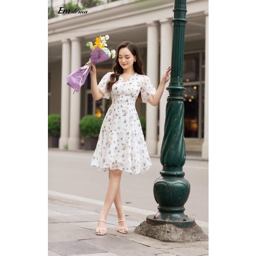 Váy đầm thiết kế, Đầm hoa đuôi cá nhẹ nhành lịch thiệp ❤EMDEMA❤️