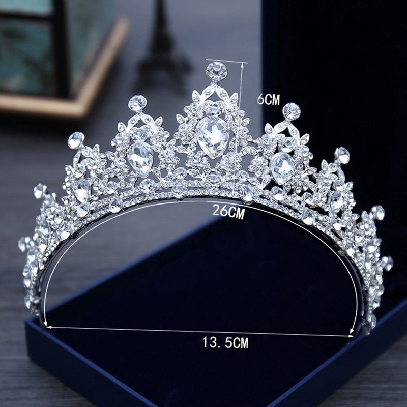 Vương Miện Công Chúa Đính Đá Kiểu Dáng Sang Trọng Quý Phái Cho Nữ