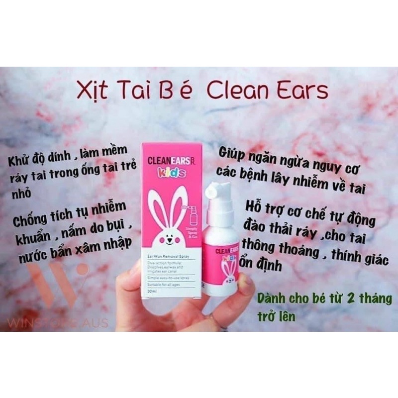 Xịt tan ráy tai Clean Ears Kids 30ml - Úc