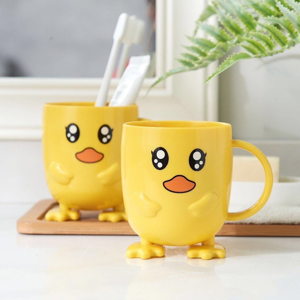 Khay Ăn Dặm 4 ngăn kèm cốc, bát, thìa , dĩa  Hình Gà Ngộ Ngĩnh Đáng Yêu Cho bé