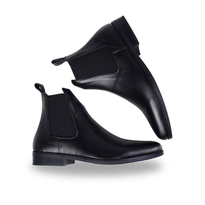 Giày Chelsea Boot Nam Da Bò thật dập vân, kiểu dáng đẹp thời trang, tăng chiều cao