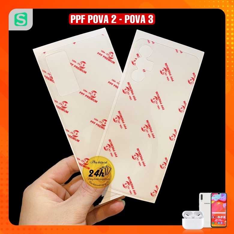 Miếng dán PPF mặt sau Tecno Pova 2 - Pova 3 trong suốt ánh cầu vồng , chống trầy xước cực tốt - Phukienso24h