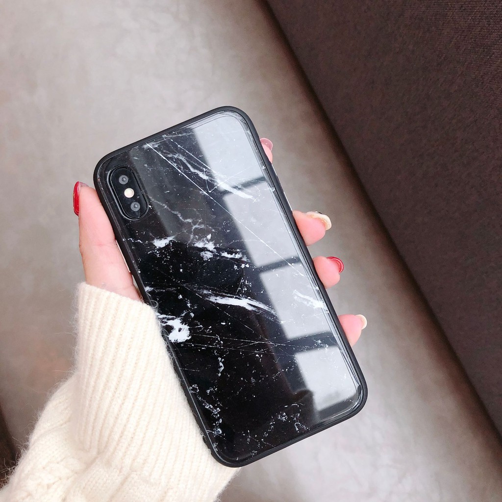 Ốp Tráng Gương Vân Đá Viền Dẻo iP | Từ 6 đến XS Max |