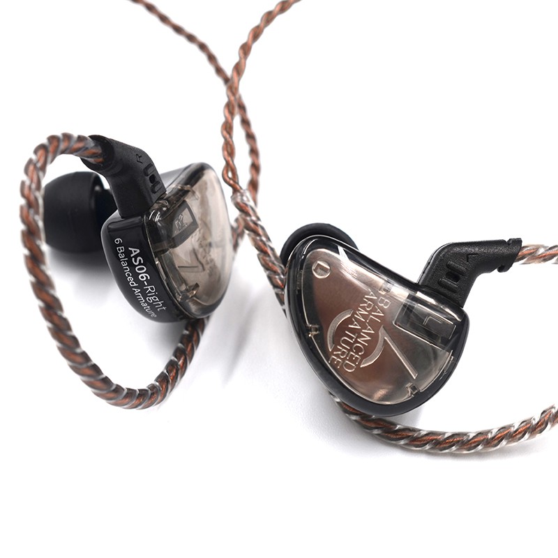 KZ AS06 3BA Balanced Armature In Ear Earphone HIFI Running Sport Earphones Earplug Headset KZ ZS10 BA10 ZS6 ZST ES4 ZS5 V80 K6