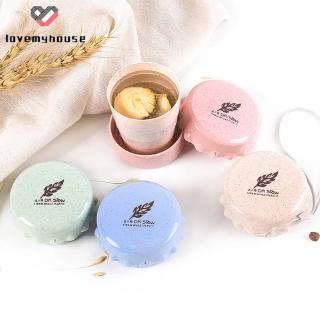 Cốc đựng nước có thể xếp gọn kèm nắp bằng nhựa rơm lúa mì thích hợp cho đi du lịch cắm trại ngoài trời