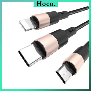 Cáp Sạc Đa Năng Dây Sạc 3 Đầu Hoco X26 Ligting Micro Type C Iphone Android