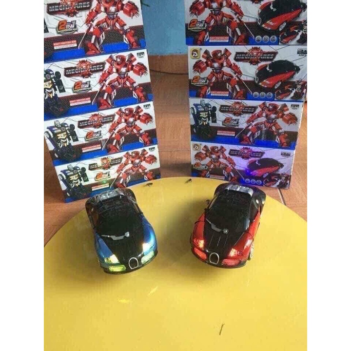 Ô TÔ BIẾN HÌNH THÀNH ROBOT PHÁT NHẠC CÓ ĐÈN 2 TRONG 1, Do choi o to bien hinh (kèm pin)