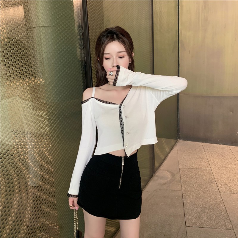 Áo Khoác Cardigan Dệt Kim Cổ Thuyền Hở Vai Quyến Rũ Size Xl-4xl