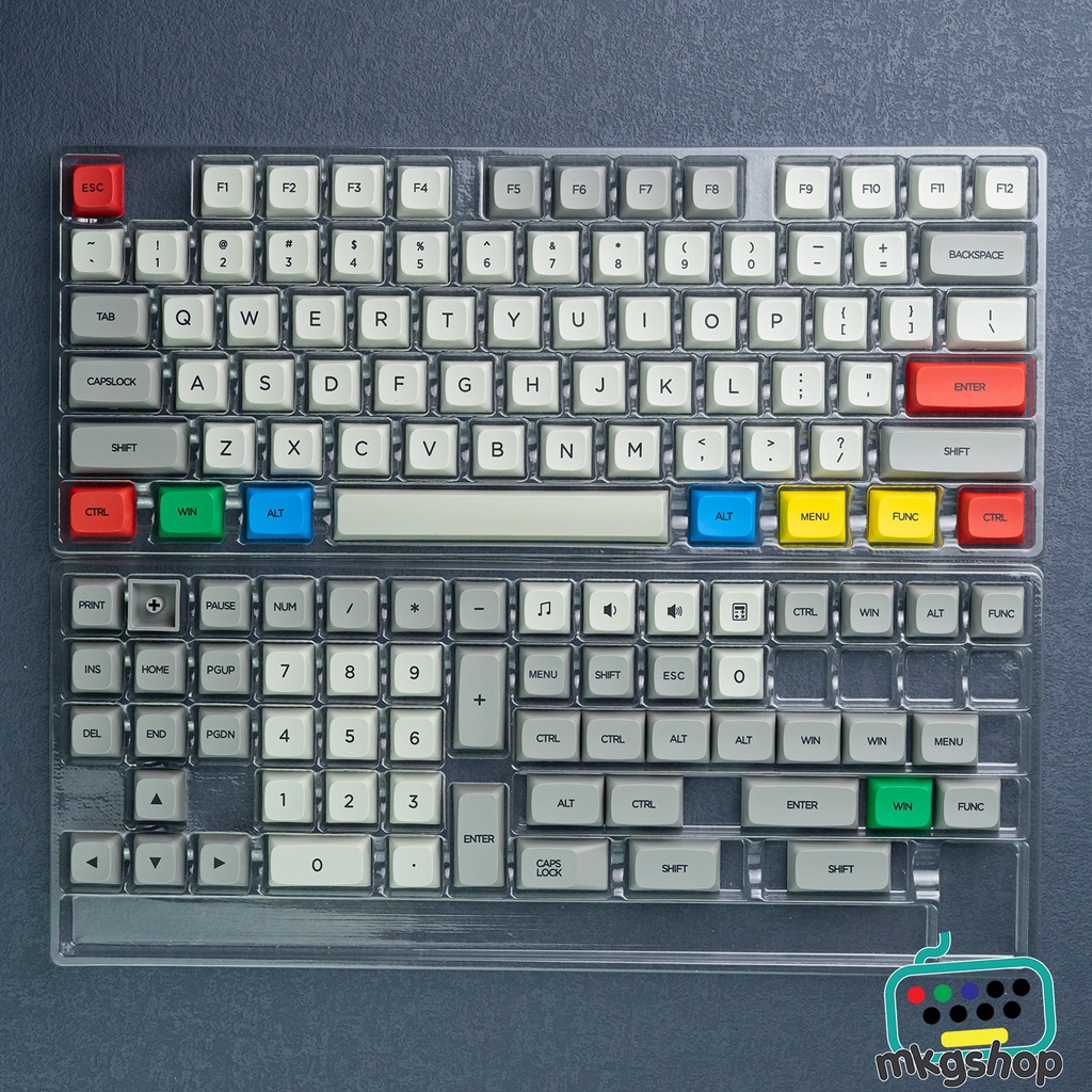 Keycap XDA Retro RGBY in dye-sub, nhựa PBT 130 nút bàn phím cơ