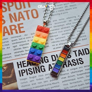 Dây chuyền mặt lego cầu vồng LGBT, thép titan không rỉ (ảnh thật)