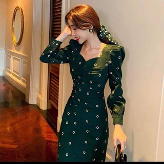 Đầm xanh body nữ 195