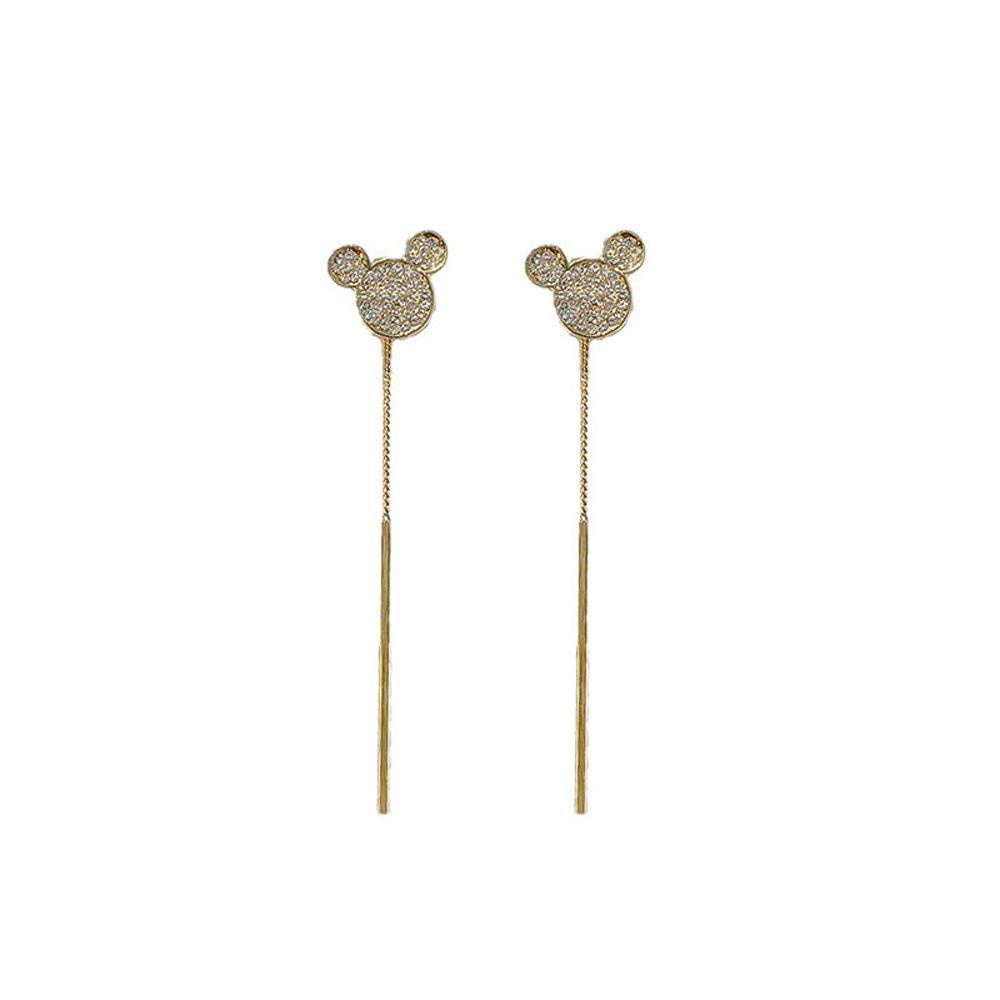 Bông Tai Hình Chuột Mickey Đính Tua Rua Bằng Hợp Kim Nhiều Màu Sắc Phong Cách Hàn Quốc Dễ Thương Dành Cho Nữ