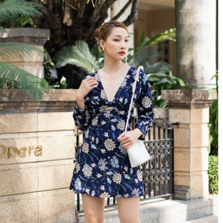 Lucine Dress | Đầm mini xếp, cut-out eo