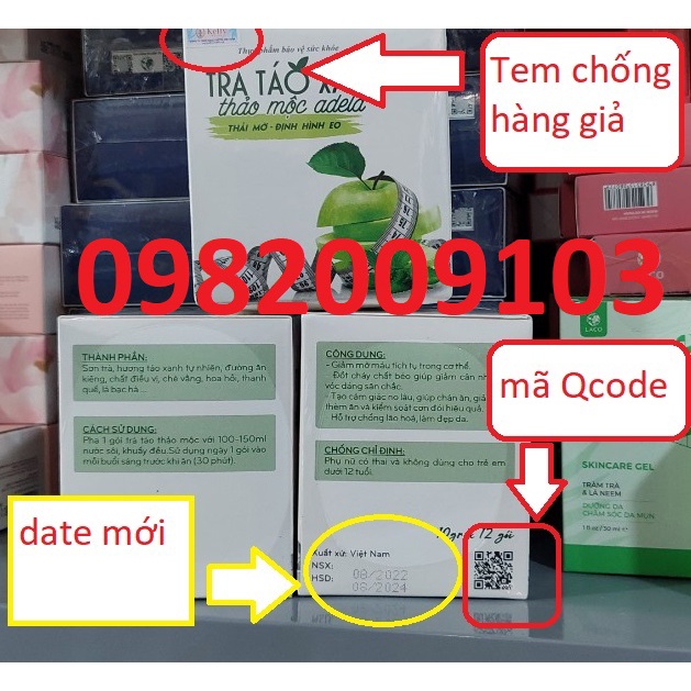 TRÀ TÁO XANH thảo mộc adela Kelly detox hộp 12 gói hỗ trợ giảm cân nhanh,an toàn,thải mỡ,định hình eo [Chính hãng 2022]