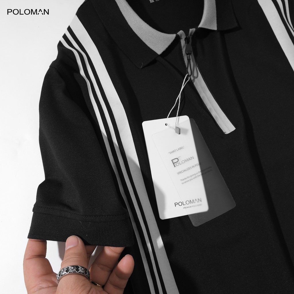 Áo thun Polo nam cổ bẻ ZIPPE vải cá sấu Cotton xuất xịn, chuẩn form,sang trọng-lịch lãm P64 - POLOMAN | BigBuy360 - bigbuy360.vn