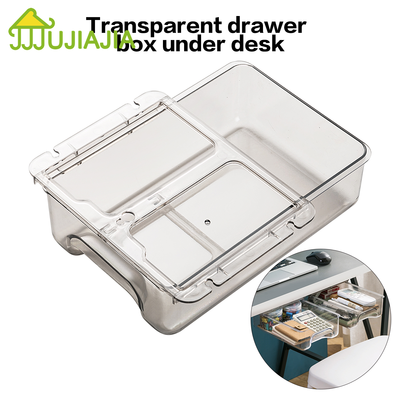 JUJIAJIA Large Capacity Transparent Dust Proof Free Punch Storage Drawer under Desk