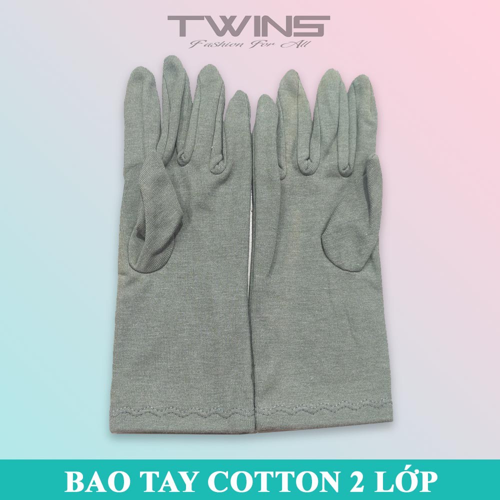 Bao tay đi nắng nữ chất liệu cotton 2 lớp cao cấp mềm mịn thấm hút mồ hôi chống nắng, giữ ấm, lái xe