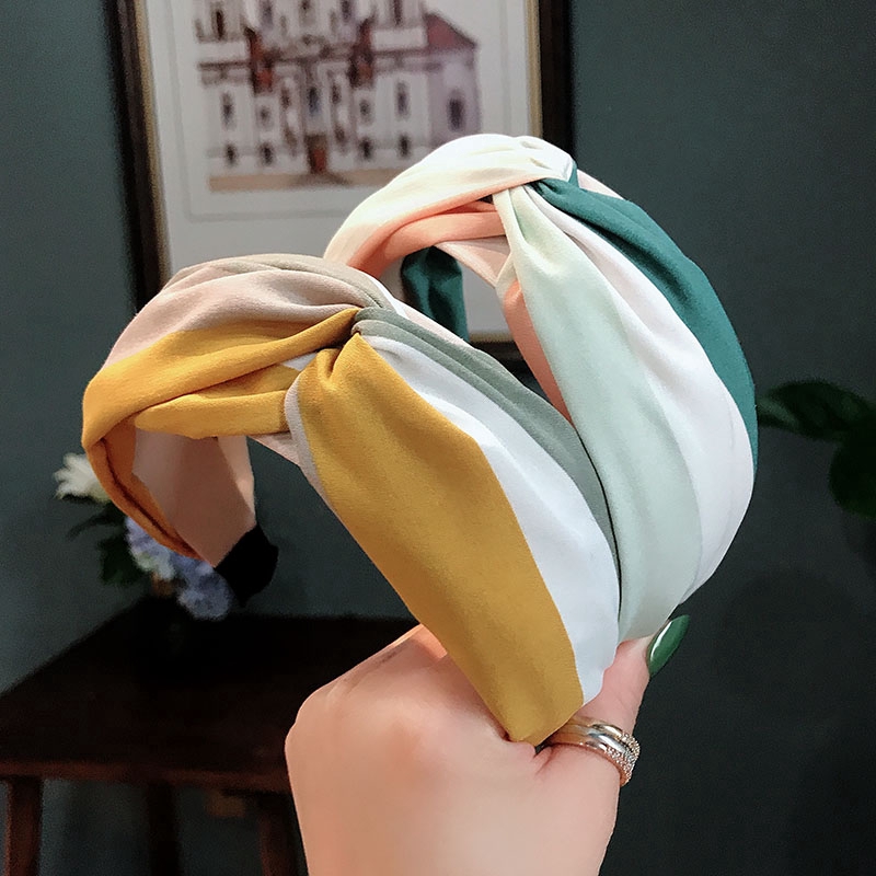 Cài tóc họa tiết sọc thiết kế thắt nút thời trang cá tính cho nữ