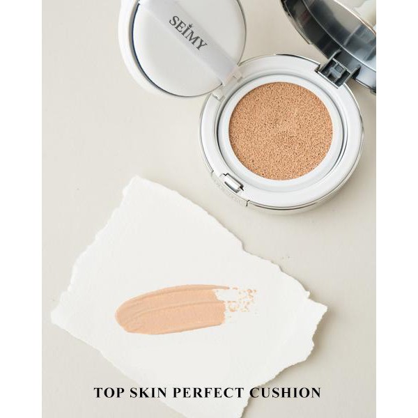 Phấn nước SEIMY Top Skin Perfect Cushion che khuyết điểm, kháng nước, lâu trôi, dưỡng trắng da SPF 50+ | BigBuy360 - bigbuy360.vn