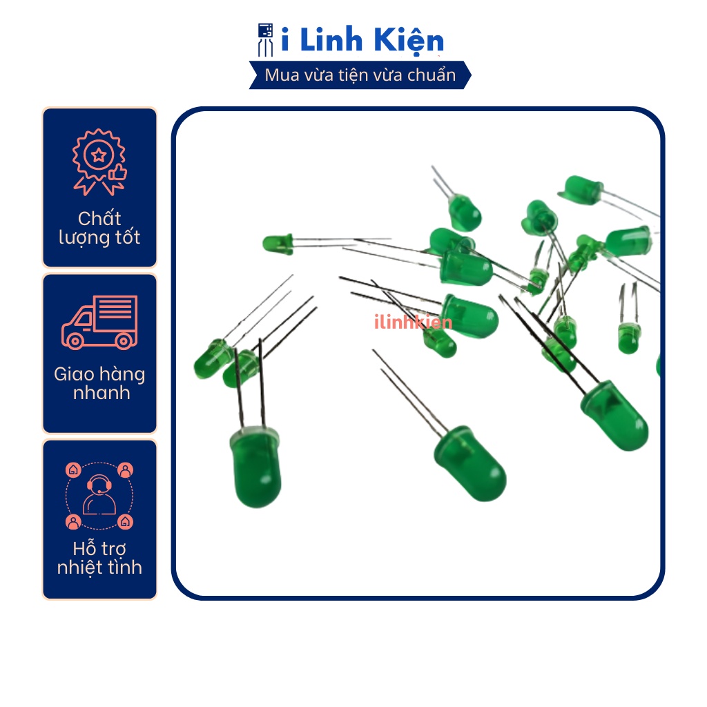 LED 5mm đủ các màu, đa dạng mẫu mã túi 10 con