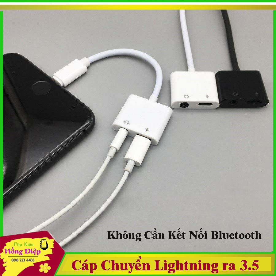 Cáp Chia Cổng Lightning Sang Lightning Kèm 3.5mm Cho Iphone 7/8/X kết nối bluetooth