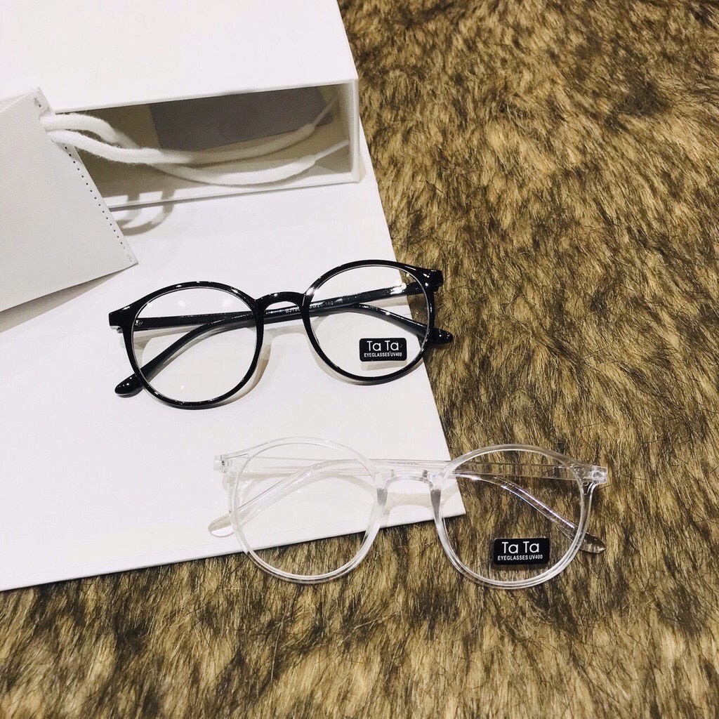 Kính giả cận thời trang nam nữ chống tia UV gọng tròn mắt mèo cute phong cách Ulzzang đẹp giá rẻ ABICA 055