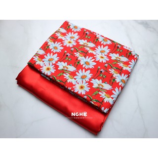 Vải Áo Dài đỏ cúc họa my NG-21