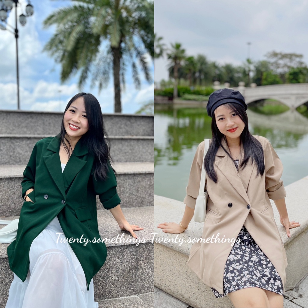 Áo Blazer 2 Cúc Form Rộng 1 Lớp (ảnh thật/sẵn/video)