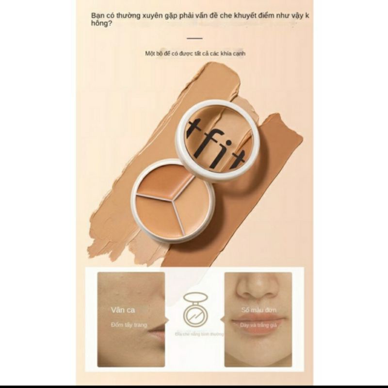 Kem che khuyết điểm Tfit 3 mầu che mụn và quầng thâm