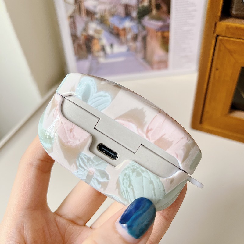 Ốp Điện Thoại Nhựa PC Cứng Họa Tiết Hoa Hợp Thời Trang Cho Sony WF-1000XM4