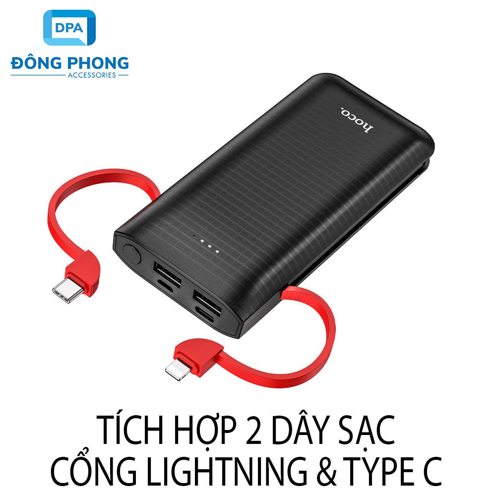  Pin Dự Phòng Hoco J67 10000mAh Chính Hãng Tích Hợp Cáp Sạc Đa Năng