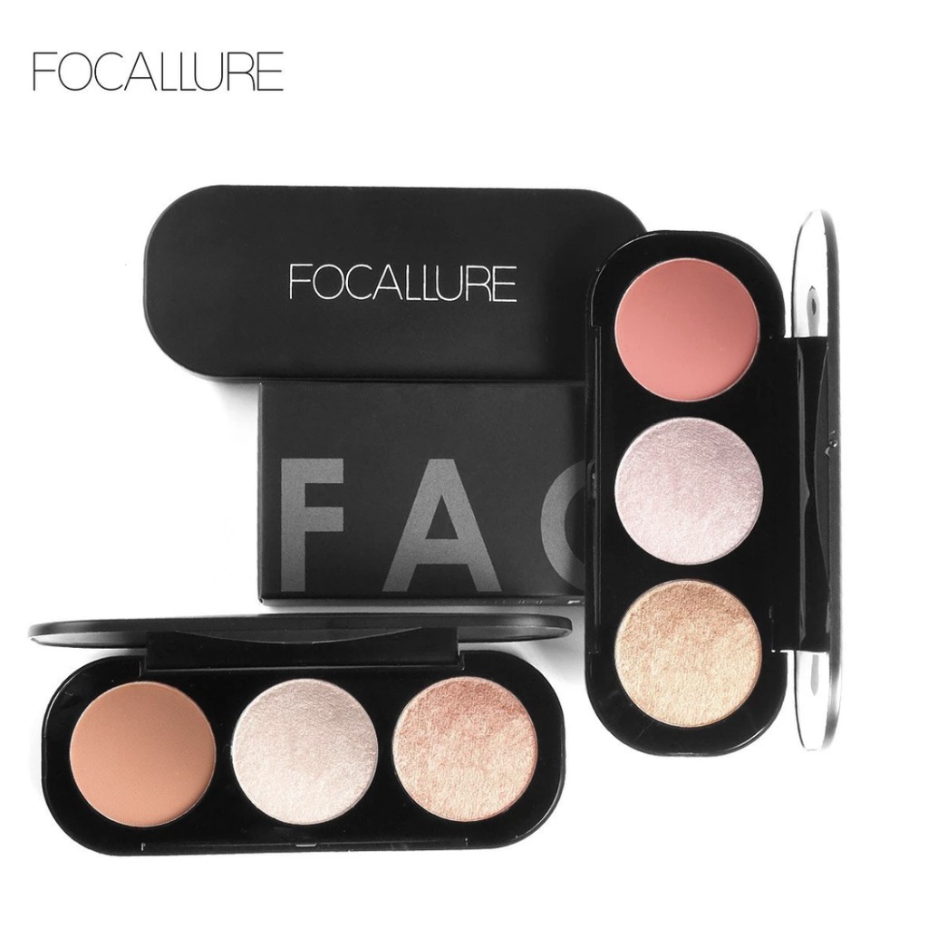 Phấn Má Hồng + Bắt Sáng Focallure Triple Colors Effect Blush & Highlighter Palette FA-26 | BigBuy360 - bigbuy360.vn