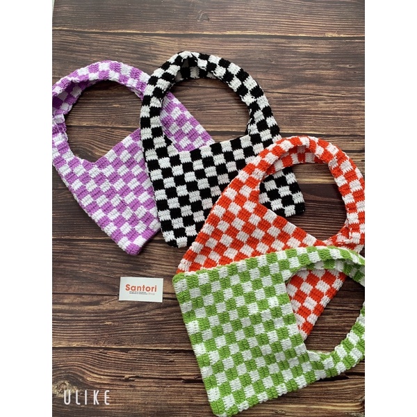 Túi len caro đan móc len thủ công Nhà Santori Shop