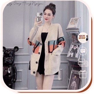 Áo khoác len cardigan nữ form rộng hàng Quảng Châu mặc ngoài phong cách Hàn Quốc mùa đông 588 G38 Kizoshop