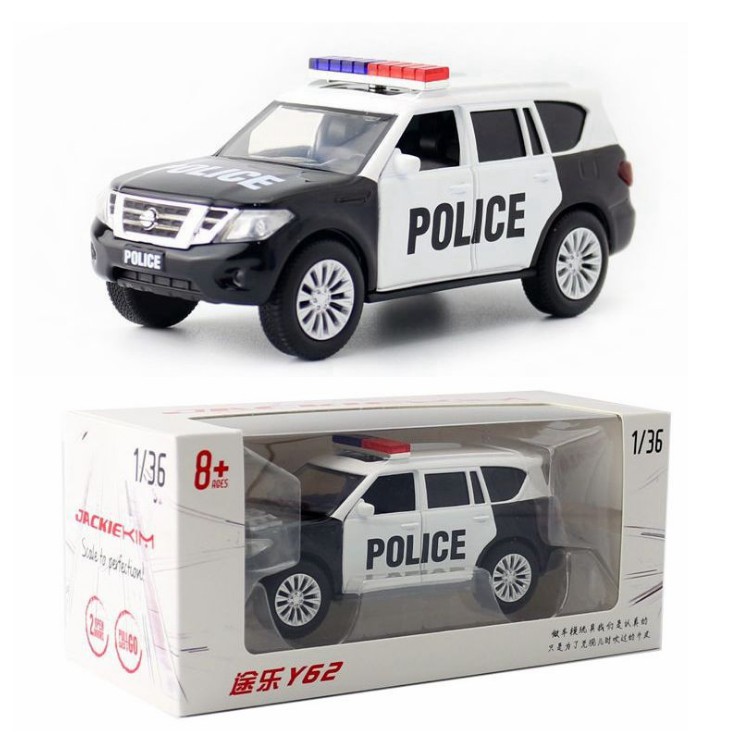 Mô hình xe ô tô cảnh sát bằng kim loại 1:36 xe đồ chơi trẻ em