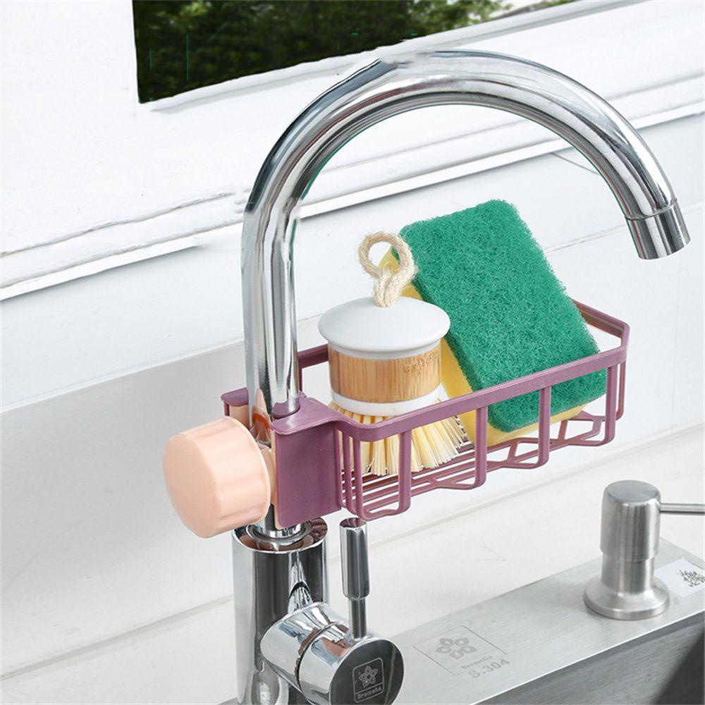 Giá Đỡ Đựng Mút Rửa Chén / Khăn Lau Chùi Gắn Vòi Nước Có Thể Điều Chỉnh