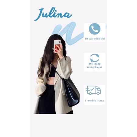 Áo blazer phong cách Hàn Quốc Julina cực xinh áo khoác thu đông trẻ trung đi làm đi chơi đi học màu be nhã nhặn