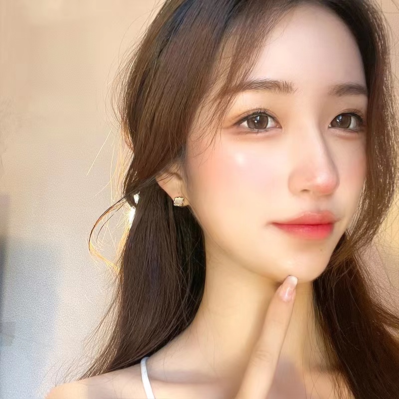 Bộ Khuyên Tai Đính Đá Opal Thời Trang Cho Nữ