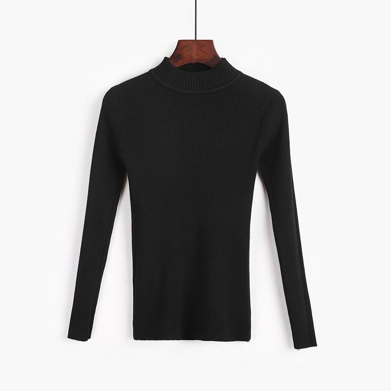 Áo len nữ Hàn Quốc xuất xịn, Áo len tăm cổ 3 phân chất mềm mịn, Áo giữ nhiệt nữ cổ cao | BigBuy360 - bigbuy360.vn