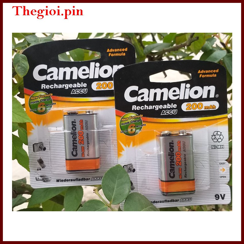 Pin sạc Camelion 9V (1 vỉ /viên), Pin sạc, Pin Camelion, Pin 9V, pin 200 mah, panasonic
