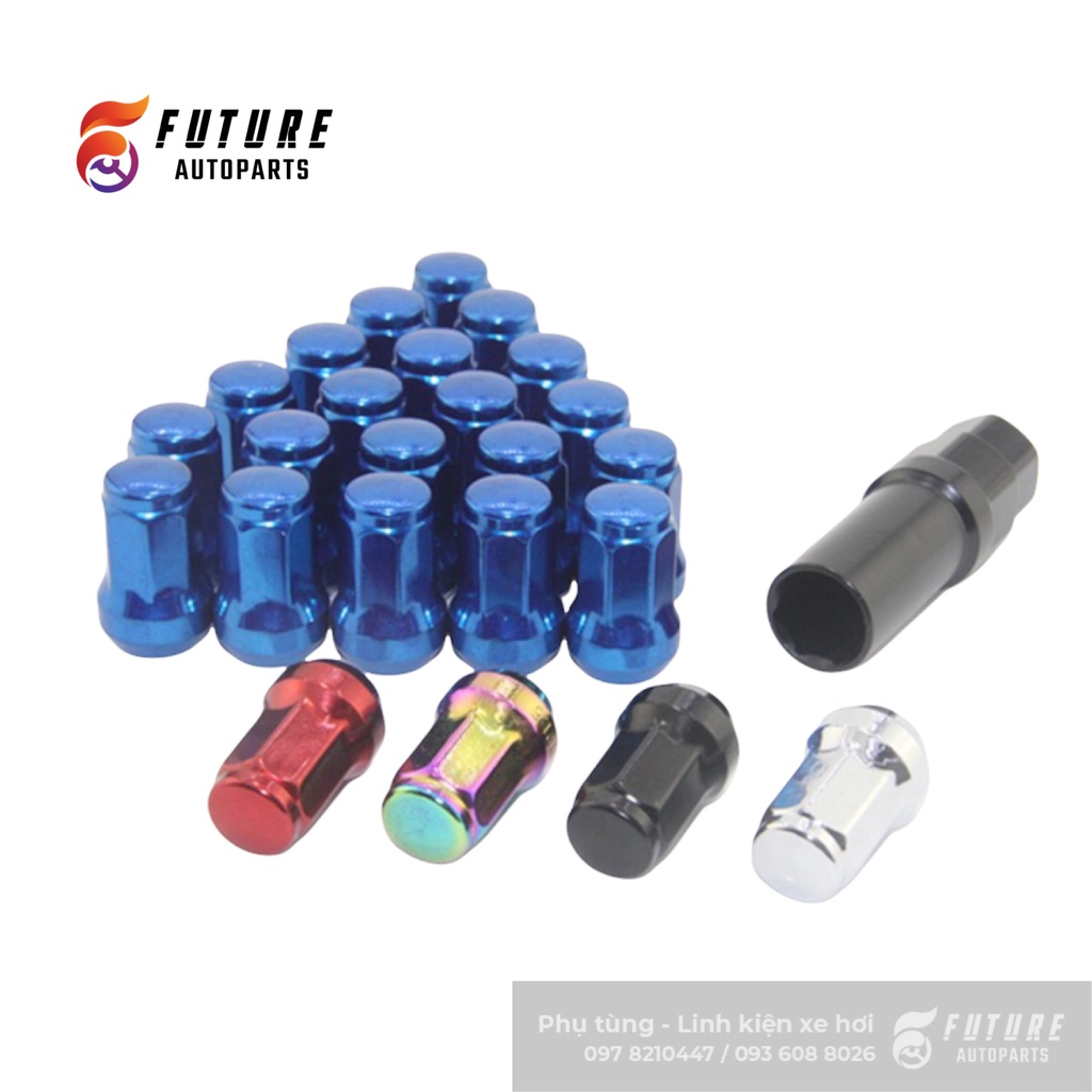 Bộ 16 chiếc, 20 chiếc ốc khóa độ kèm chìa nhiều màu sắc lựa chọn - Future Autoparts