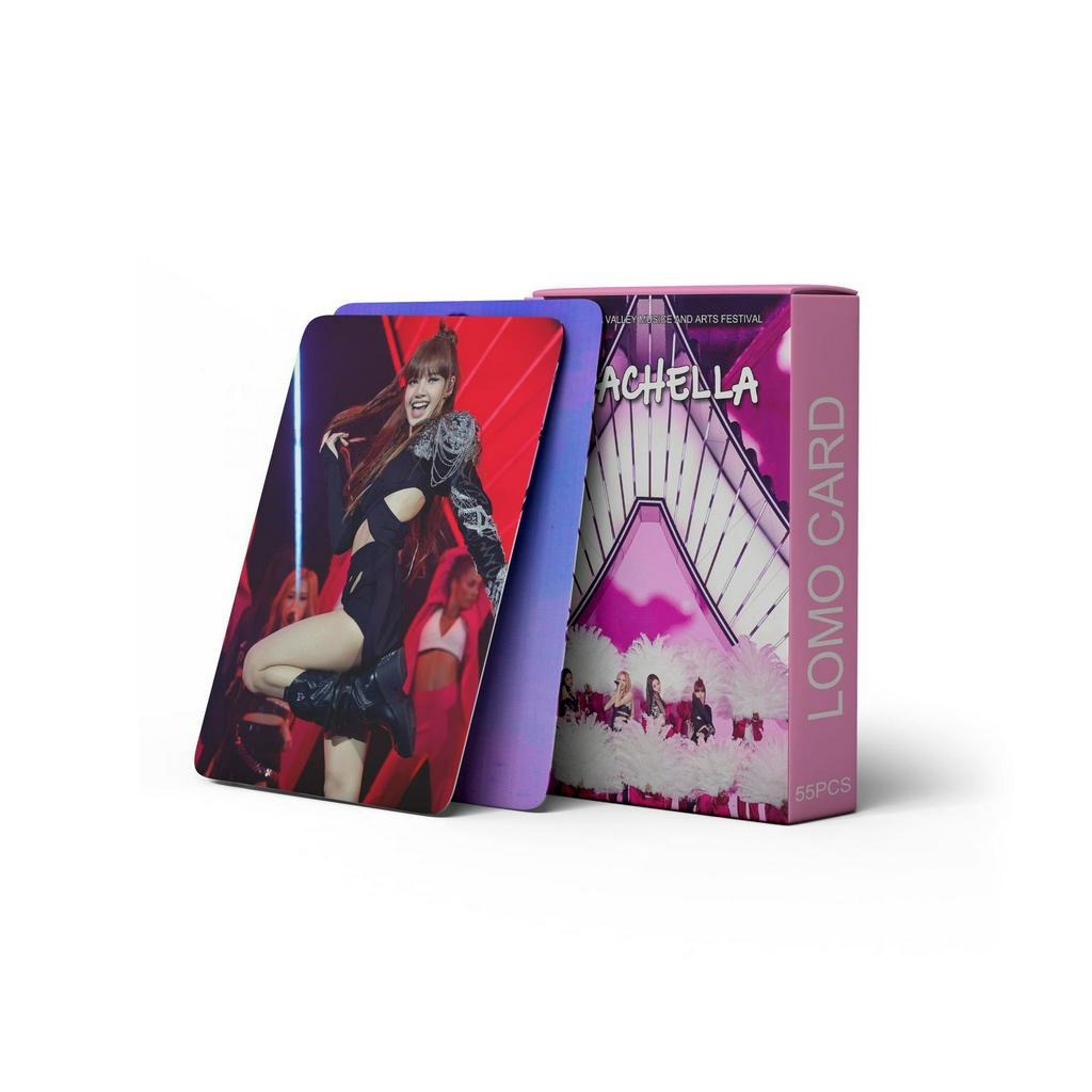 Thẻ Lomo card BlackPink bo góc COACHELLA Lông Vũ Album Thần Tượng Kpop