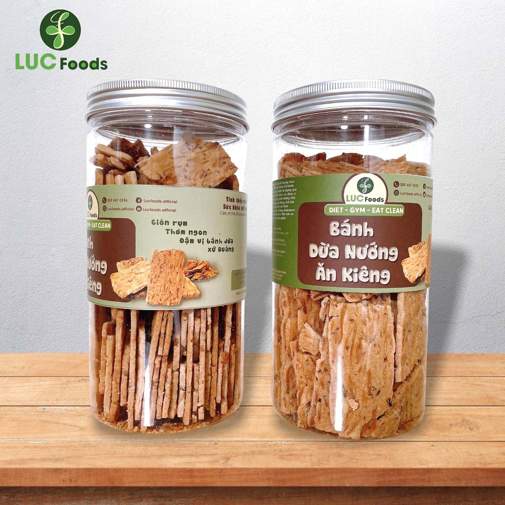 Bánh dừa nướng ăn kiêng ít ngọt LUCfoods - Giòn rụm, Thơm ngon, Đậm vị bánh dừa xứ Quảng [400g]