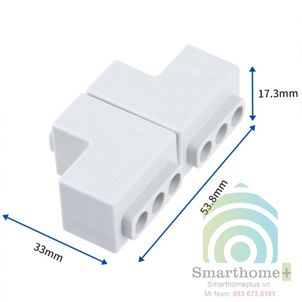 Bộ 2 Cút Nối Chia Dây Điện Đôi 1 Ra 3 ZJL-06