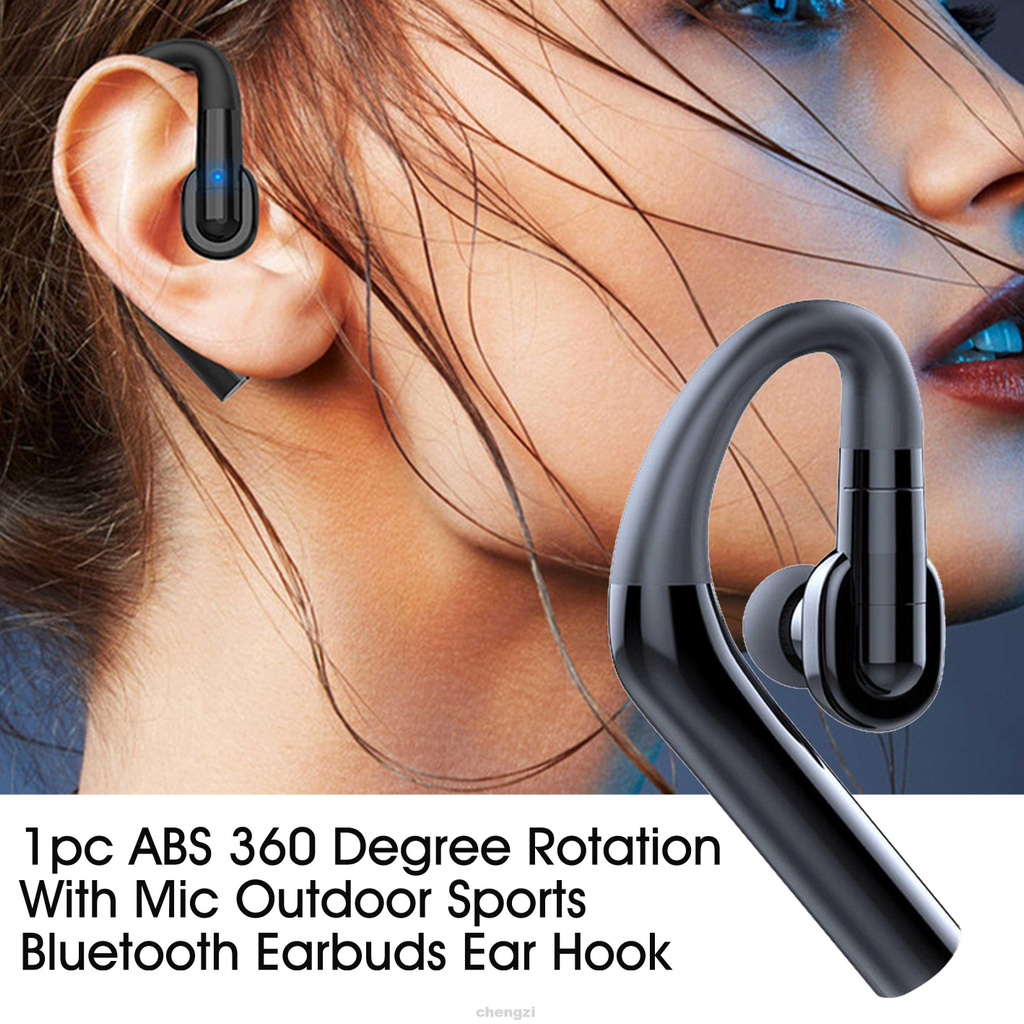 1 Tai Nghe Bluetooth Không Dây Abs Chống Ồn Xoay 360 Độ Có Móc Gắn Vành Tai Cho Điện Thoại